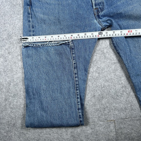 Levis 501 Jeans Mens Size 34x30 Blue Straight Leg Denim Faded - Picture 8 of 16